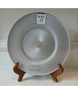 New Akcam Turkish Silver Glitter Salad Dessert Plates Hand Painted Glass... - $11.88