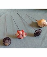 Four Fancy Formal Topped  Edwardian Hat Pins/Varying Lengths - €73,35 EUR