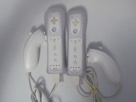 Nintendo WII  2  Controller&#39;s with num-chuk white -silicone cover. Read ... - $19.80
