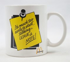 VINTAGE McDonald&#39;s Leave a Note Ceramic Coffee Mug - £11.67 GBP