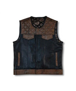 Leather Vest Mens Hunt Club Brown Wax Diamond Quilted Black Paisley Leat... - £55.08 GBP+