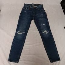 Old Navy Original Taper Blue Jeans 30x34 Dark Wash Distressed NWT - £23.86 GBP