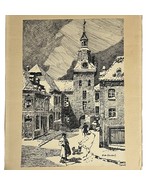 Vintage Etching Gustav Olms Mattorn Mores Germany Framed 10 x 14 - €40,40 EUR