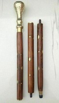 Brass Horse Handle Canes Vintage Antique Style Wooden Walking Stick - £29.79 GBP