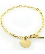 14k Gold Heart Bracelet 8 inches For Special Occasions  - £393.17 GBP