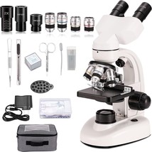 Bogrinuo Microscopes Dual LED Illumination &amp; Two-Layer Mechanical Stage 4X-2000X - £139.19 GBP