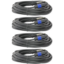 4 Pack Lot Speakon To 1/4&quot; 50Ft Foot Pa Dj Speaker Cable Cords 14 Gauge Wire 15M - £67.16 GBP