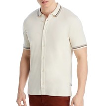 Hugo Boss Men's Short Sleeve BOSS Puno Full Button Front Polo Shirt Open White - $106.95 CAD