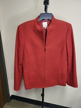 Vintage Anne Klein Maroon Cashmere Open Blazer Jacket Size 10  Flattering Fit - £28.81 GBP