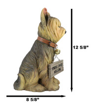 Yorkie Dog Garden Statue 12.5&quot;H Yorkshire Terrier Welcome Figurine Jingl... - £40.72 GBP