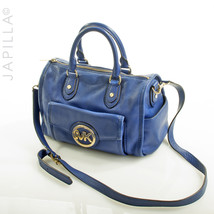 COOL MICHAEL KORS MEDIUM SIZE BLUE PEBBLED LEATHER SATCHEL PURSE! - $112.86