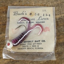 NOS Buck&#39;s Custom Lures  Split Curl Tail Soft Lure Jig Purple White Head... - $7.13
