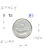 Italy 5 Lire, 1954 Aluminum, KM 92 - £1.36 GBP