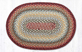 Earth Rugs C-417 Thistle Green Country Red Oval Braided Rug 20&quot; x 30&quot; - £31.13 GBP