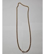 Vintage Gold Tone Thick Chain Necklace Rope Style, 19&#39;&#39; Length with Clasp - $12.99