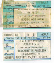 Tom Petty &amp; The Heartbreakers 1991 Ticket Stubs Meadowlands + Blockbuster Charlo - £15.78 GBP