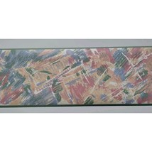 Pre-pasted Decorative Wall Border 5 yds - Pink Blue Green Yellow Splashe... - $7.91