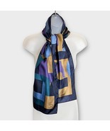 OSCAR DE LA RENTA Geometric Silk Scarf - Multicolor Long Rectangle 11” x... - €40,33 EUR