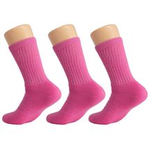 AWS/American Made Cotton Crew Athletic Socks for Women Smooth Toe Seam Socks 3 P - £7.75 GBP