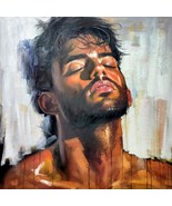24x24 inches Muscle man  stretched Oil Painting Canvas Art Wall Decor mo... - $277.48 CAD