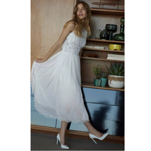 New Anthropologie BHLDN Cathy Dress $240 X-SMALL White  - £86.33 GBP