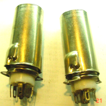 2 NOS Teflon Extreme High Impedance 7 Pin Tube Sockets with Elco 1-3/4&quot; ... - $23.51