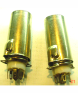 2 NOS Teflon Extreme High Impedance 7 Pin Tube Sockets with Elco 1-3/4&quot; ... - $23.51
