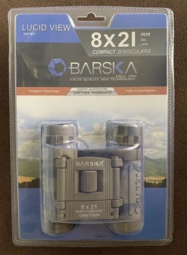 BARSKA AB10117 8X 21mm Lucid View Binoculars, Camo Frame, Blue Lens, Left/Right - $148.49