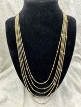 Classic Beaded Station 5-Strand Gold Tone Necklace - $242.70 MXN
