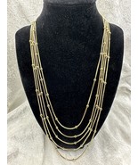 Classic Beaded Station 5-Strand Gold Tone Necklace - $12.99