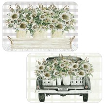 Country Truck Sunflowers Placemats Reversible Plastic Flexible 2-Pc Gift... - $353.78 MXN