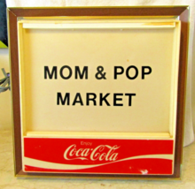 Vintage Coca-Cola Mom &amp; Pop Market 21" Square Double Sided Lighted Sign - $345.51