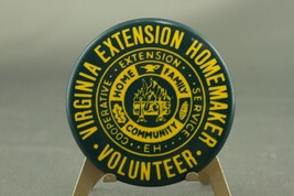 Vintage Pinback Button Advertising Virginia Extension Homemaker Volunteer - £11.32 GBP