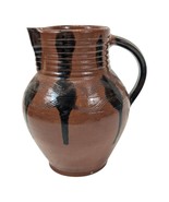 Wisconsin Pottery Redware Folk Art Pitcher Jug Signed SA &amp; MEL 7&quot;T  3&quot; D - $39.24 CAD