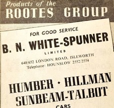 1954 White Spunner Rootes Group Services Advertisement Automobilia E89G1 - £11.47 GBP