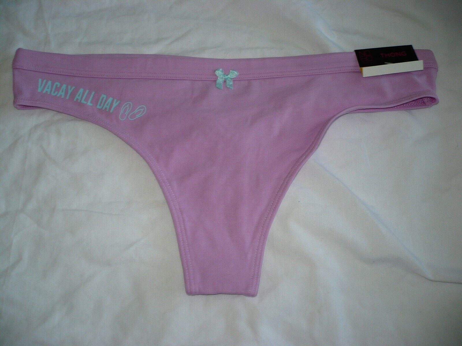 No Boundaries Women&#39;s Cotton Thongs Purple Size 3XL (10) Vacay All Day NEW - $9.74