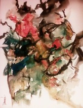 Original 9x12 African American Abstract watercolor Painting :- R Doward ... - $29.70