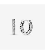 Pavé Heart Hoop Earrings，Fits Pandora charms - $28.70 CAD