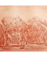1891 Sioux Wild Grass Dance Red Plate Print Victorian Indian War History... - $29.99