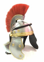 Medieval Centurian Helmet Roman with Wooden Stand - Plume &amp; LINER Chin S... - £72.80 GBP