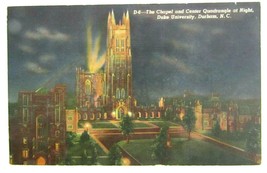 Duke University Durham NC The Chapel &amp; Center Quadrangle at Night 1941 P... - £4.65 GBP