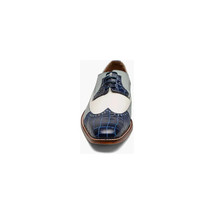 Stacy Adams Gallinari Wingtip Lace Up Leather Shoes Dark Blue Multi 25660-469 image 3