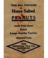 Vintage Bag Salted Peanuts - The Imperial Tea Co Harrisburg, PA - $23.76 CAD