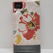 Set Of 4 Cynthia Rowley 100% Cotton 20 x 20 Napkins Multicolor Floral - New - £15.34 GBP