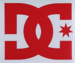 One Authentic Red DC Shoes Logo Decal 7&quot; Snowboard Skateboard TRANSFER S... - $110.90 MXN