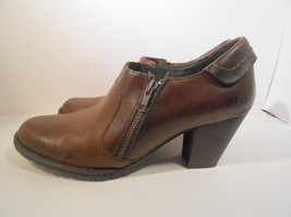 Born  Ankle Boots Booties Womens 9.5 Leather Brown Zip - £23.63 GBP