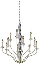 Chandelier KALCO SAVIA Modern Classic 2-Tier Tiered 12-Light Champagne Gold Dry - £6,538.85 GBP