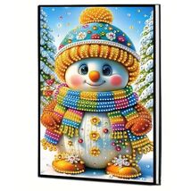Christmas Snowman Theme Notebook, Journal, Diamond Jewel Art COMPLETED - $14.84