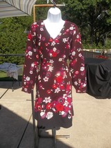 Nwt Ann Taylor Burgendy Floral Dress 2 - $34.99