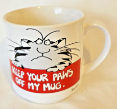 Vintage 80s Sandra Boynton Keep Your Paws Off My Coffee Mug Tabby Cat - £15.22 GBP